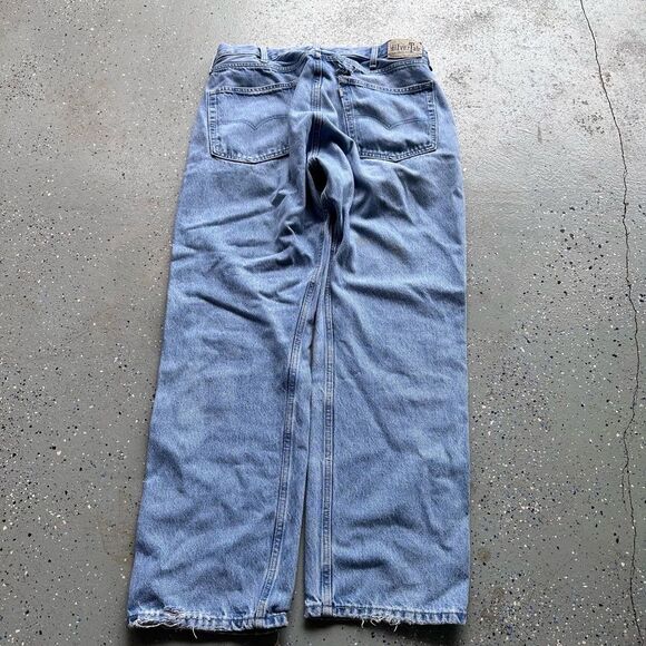 Other - VTG Y2K Levis SILVERTab Baggy Fit Jeans 38x32 Light Blue Frayed Hems
